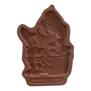 Cookie Mold longaberger pottery Christmas 1992 Santa Claus cookie